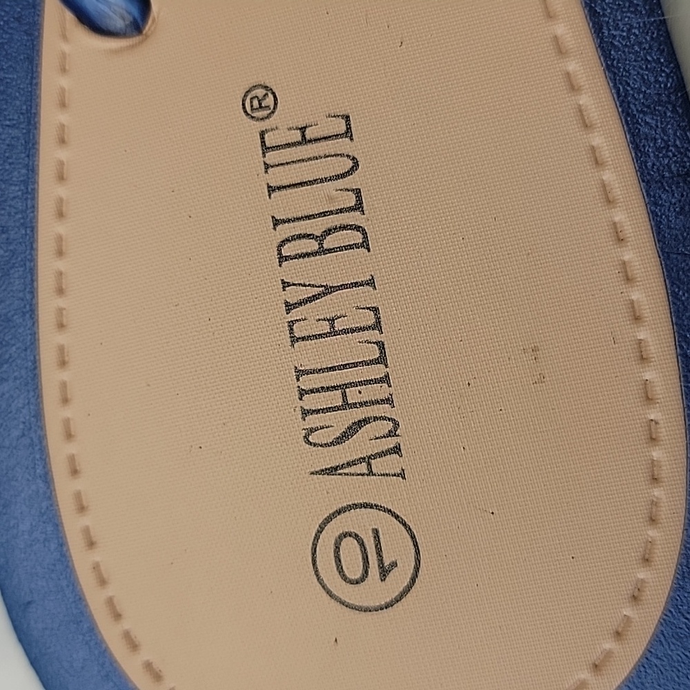 ASHLEY BLUE Blue Tan Gold Rhinestone Starfish Summer Beachy Rubber Thong Sandal - Picture 11 of 13